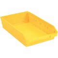 Global Industrial Plastic Nesting Storage Shelf Bin 11-1/8inW x 17-7/8inD x 4inH Yellow 184846YL